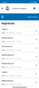 Calificación vista administrador